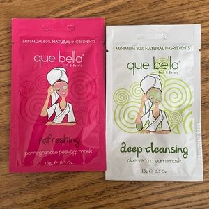 2 NEW Que Bella facial masks - deep cleansing and refreshing